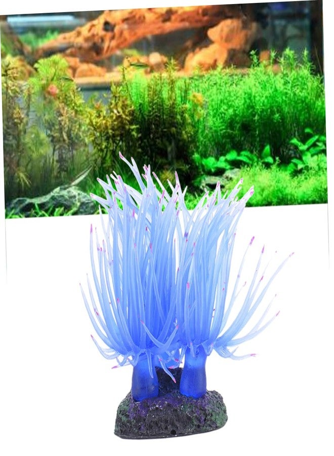 CIYODO Artificial Coral Ornament for Fish Tank Decoration Lifelike Sea Anemone with Steady Base Aquarium Accessory for Water Landscape Decor Soft - Image 4
